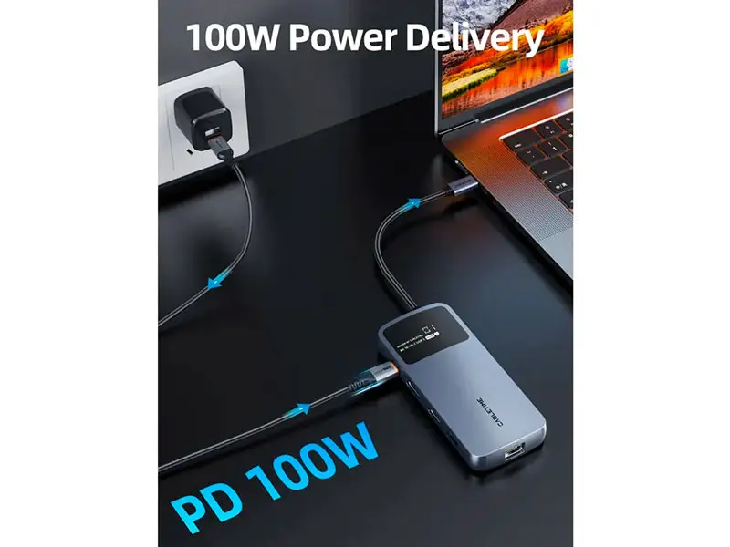 HUB CABLETIME CB80G USB-C a 10 Puertos: HDMI8K USB-A UBS-C 1SDTF 1LAN - Imagen 3