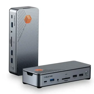 Docking Station CABLETIME CB14S 15 en 1 HDMI DP USB-A/USB-C SD RJ-45 Nvme/SSD audio 3.5mm