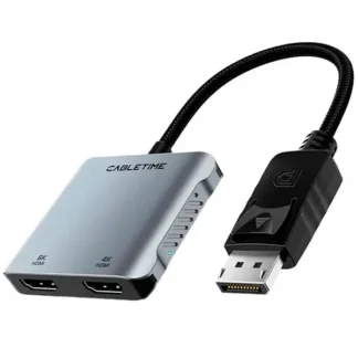 Adaptador DisplayPort a HDMI USB-C CABLETIME CB74G 4K/8K PD100W