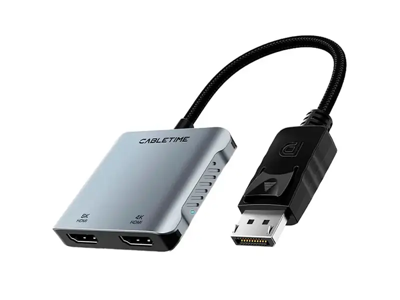 Adaptador DisplayPort a HDMI USB-C CABLETIME CB74G 4K/8K PD100W