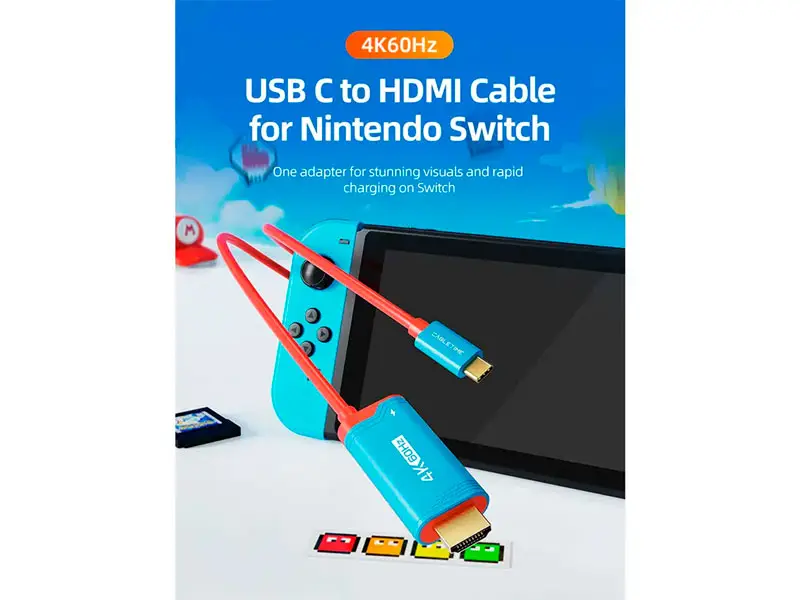 Cable USB-C a HDMI 2mts CABLETIME CC16L PD100W 4K 60Hz P/Nintendo - Imagen 3