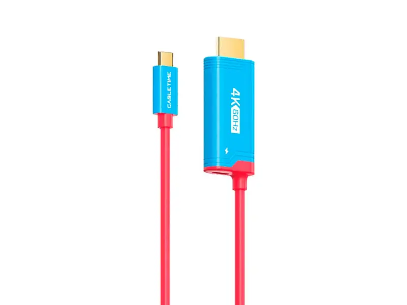 Cable USB-C a HDMI 2mts CABLETIME CC16L PD100W 4K 60Hz P/Nintendo