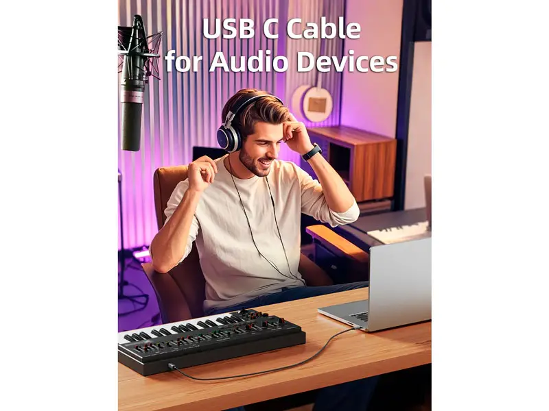 Cable USB-C a USB-B 2mts CABLETIME CA16L para Impresora - Imagen 3