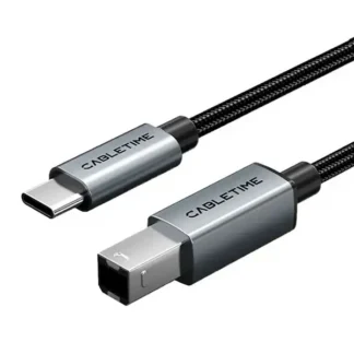 Cable USB-C a USB-B 2mts CABLETIME CA16L para Impresora