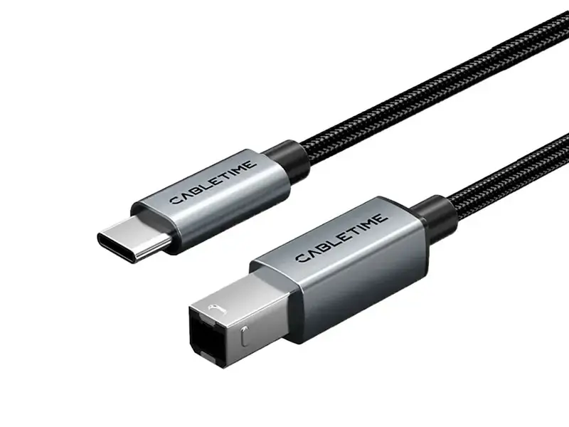 Cable USB-C a USB-B 2mts CABLETIME CA16L para Impresora