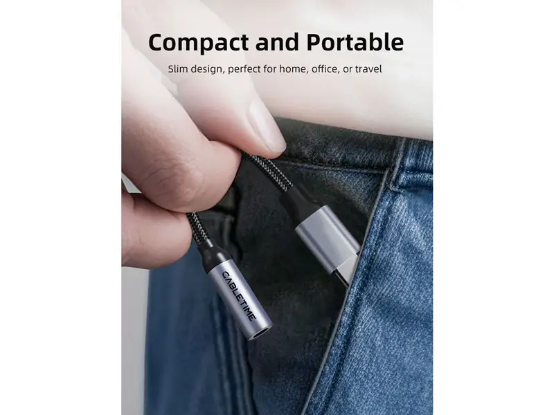 Adaptador USB-C a Audio 3.5mm CABLETIME CPA6G - Imagen 3