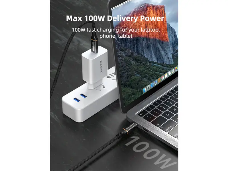 Cable USB-C a USB-C 2mts CABLETIME CU40L 240W 8K - Imagen 2