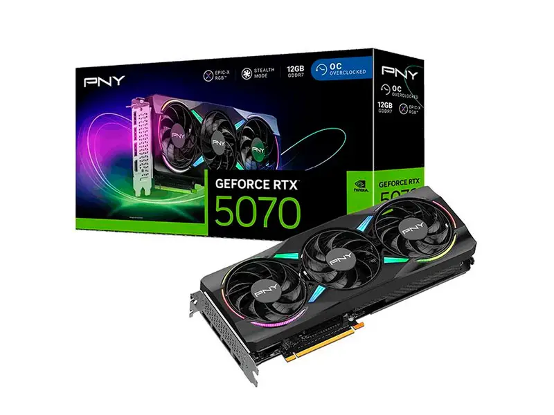Tarjeta Grafica PNY NVIDIA GeForce RTX 5070 OC 12GB GDDR7 PCle 5.0 ARGB