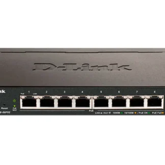 Switch D-Link DGS-1100-08P Capa2 , 8 ports RJ-45 LAN GbE, PoE, Auto MDI/MDIX.