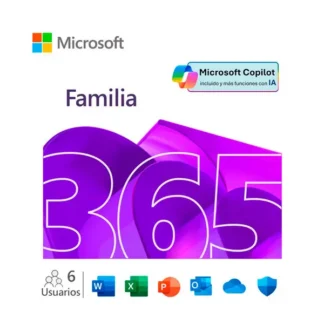 Microsoft 365 Family + Copilot DIGITAL 1 Año 6 usuario PC y Mac Office ESD