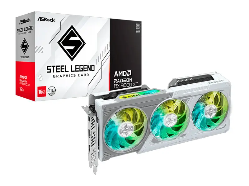 Tarjeta Grafica ASRock RADEON RX 9060 XT 16GB Steel Legend OC GDDR6 PCI-E 5.0 - Imagen 2