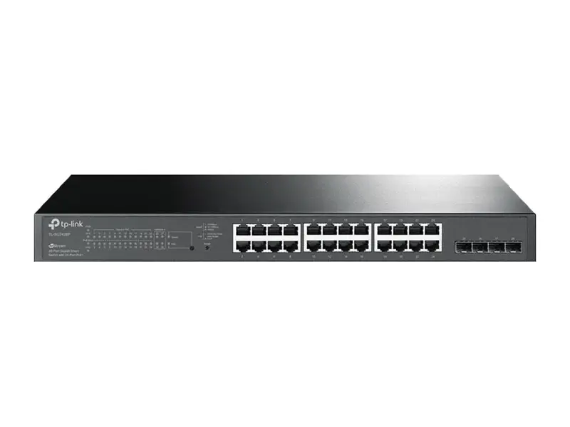 Switch Smart Gigabit JetStream de 24 puertos PoE+ 4 ranuras SFP