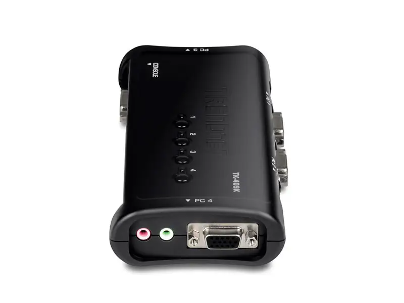 Switch KVM TRENDnet TK-409K 4-Port USB Kit with Audio (Incluye 4 juegos de cables) - Imagen 3
