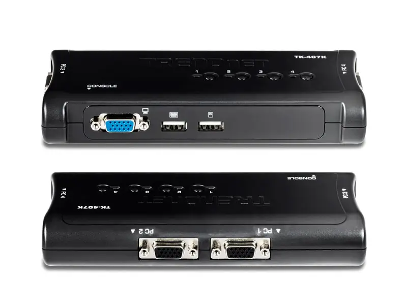Switch KVM TRENDnet TK-407K 4 Puertos USB Kit (Incluye 4 juegos de cables) - Imagen 2
