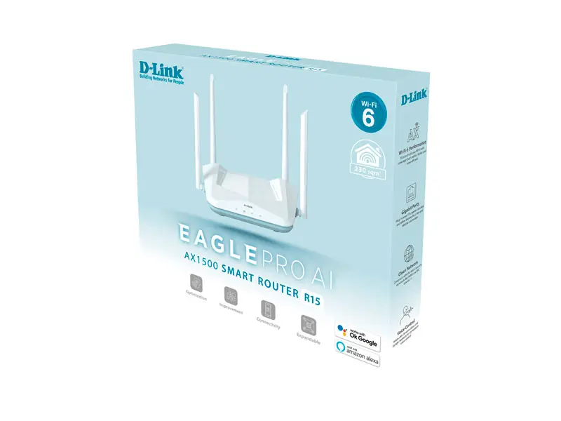 Router EAGLEPO D-Link AI R15 AX1500 WIFI-6 , 3-port Gigabit - Imagen 3
