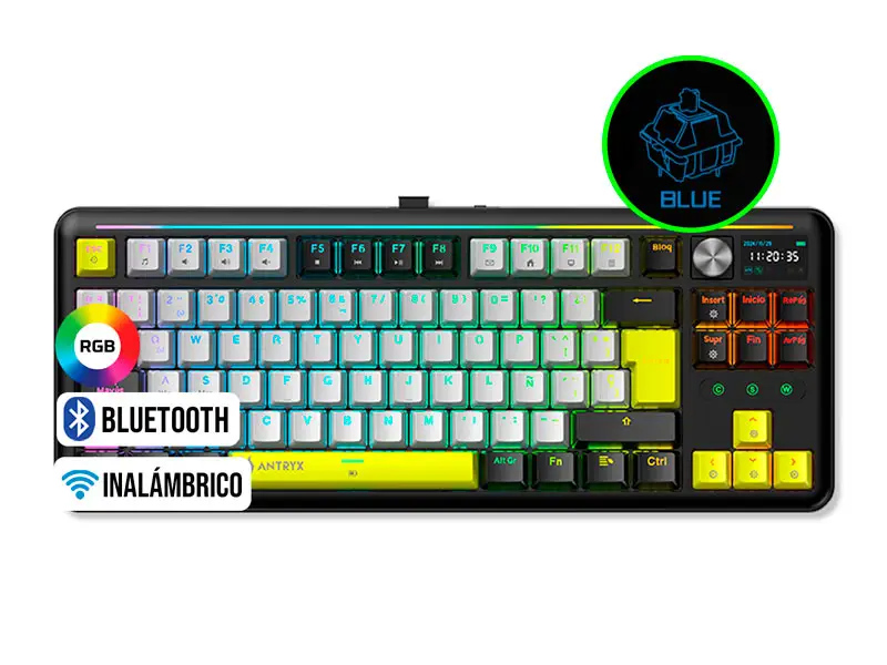 Teclado Gaming Antryx Mecanico TK-950 PRO Black & Blue Switch Gateron BT (ATK-950PKGBL-SP)