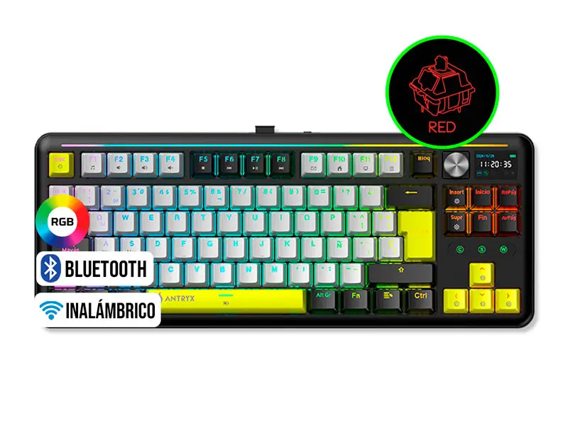 Teclado Gaming Antryx Mecanico TK-950 PRO Black & Red Switch Gateron BT (ATK-950PKGRE-SP)