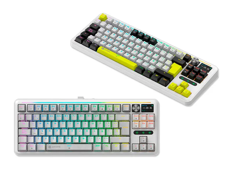 Teclado Gaming Antryx Mecanico TK-950 PRO White & Red Switch Gateron BT (ATK-950PWGRE-SP) - Imagen 2