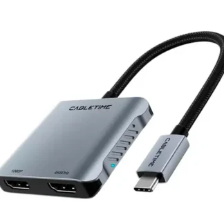 Adaptador USB-C a HDMI CABLETIME CB76G 4 en 1 4K PD100W