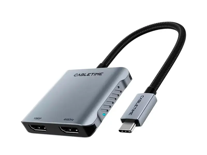 Adaptador USB-C a HDMI CABLETIME CB76G 4 en 1 4K PD100W