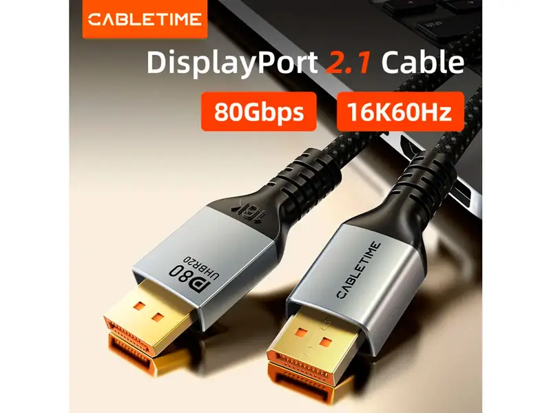Cable DisplayPort a DisplayPort 1mt CABLETIME CD13H 8K 120Hz 4K 2400Hz - Imagen 3