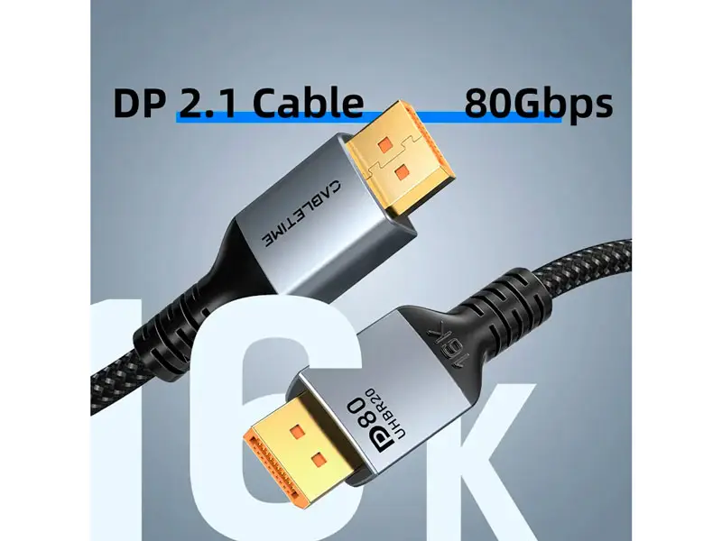 Cable DisplayPort a DisplayPort 1mt CABLETIME CD13H 8K 120Hz 4K 2400Hz - Imagen 2
