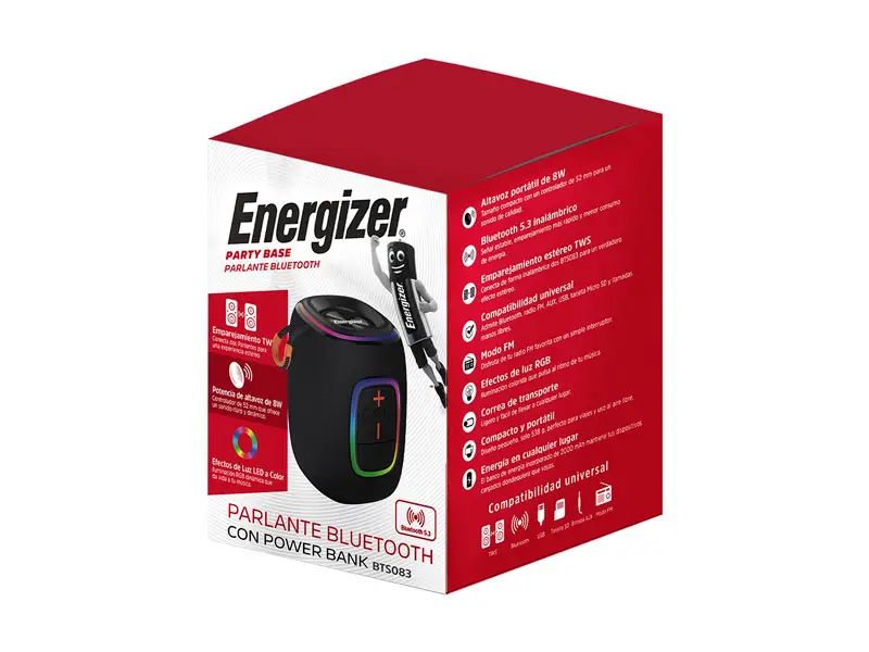 Parlante Energizer BTS083 8W Bluetooth Power Bank 2000mAh - Imagen 3