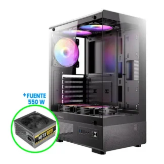 Case ANTEC VCX300 ARGB + Fuente 550W Meta v550