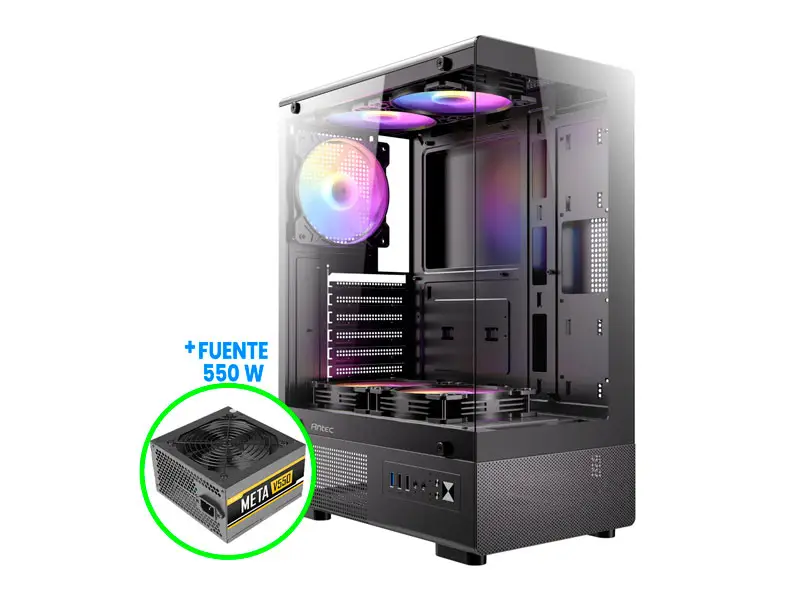 Case ANTEC VCX300 ARGB + Fuente 550W Meta v550
