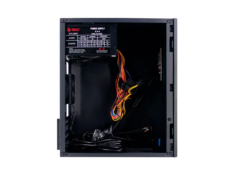 Case TEROS TE-1035S Mini Tower ATX 250W USB 3.0 audio HD Black - Imagen 3