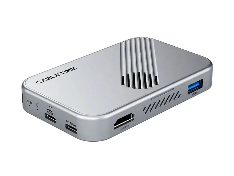 HUB CABLETIME CB34S USB-C a 7 en 1 Magnetico HDMI USB