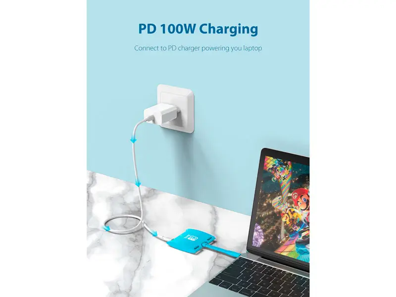 HUB CABLETIME CB40U USB-C 3 en 1 USB HDMI PD 100W - Imagen 3