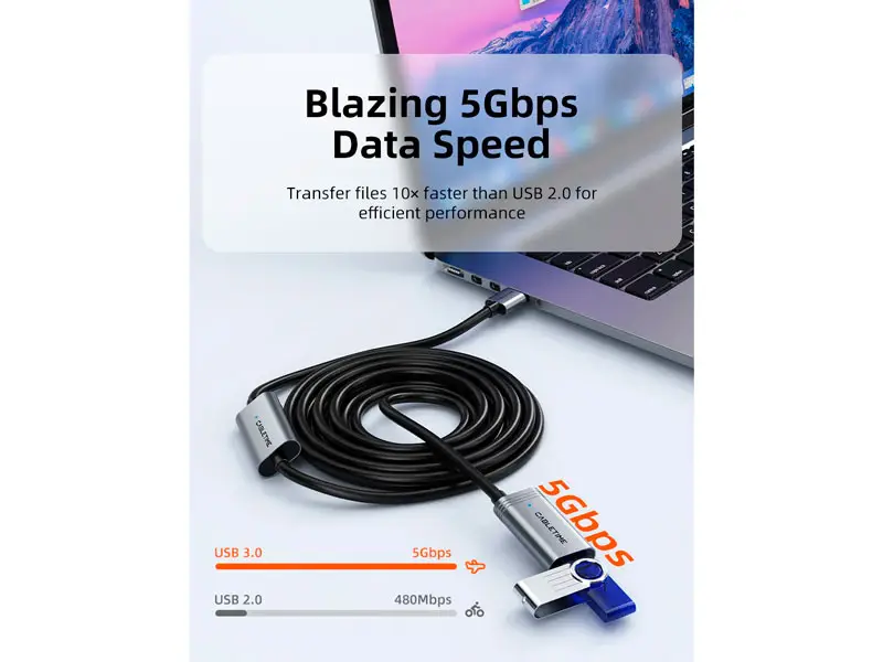Cable Extension USB 20mts CABLETIME CA19U USB Hembra 5Gbps - Imagen 2
