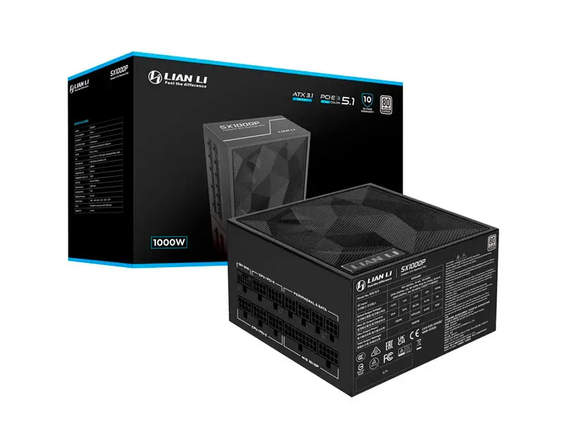 Fuente LIAN LI SX 1000W 80 Plus Platinum EX Modular ATX3.1 Black (SX1000P.B0)