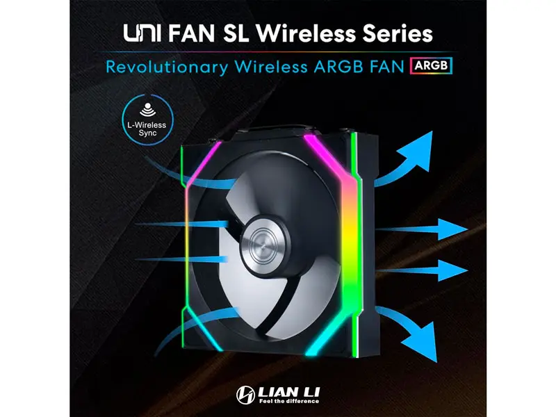 Cooler Case LIAN LI UNI FAN Wireless SL V3 120MM ARGB PACK 3 IN 1 Black (12SL1W3B) - Imagen 2