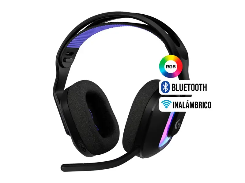 Auricular Gaming Logitech G G522 90H Lightspeed Bluetooth RGB cable USB-C Black