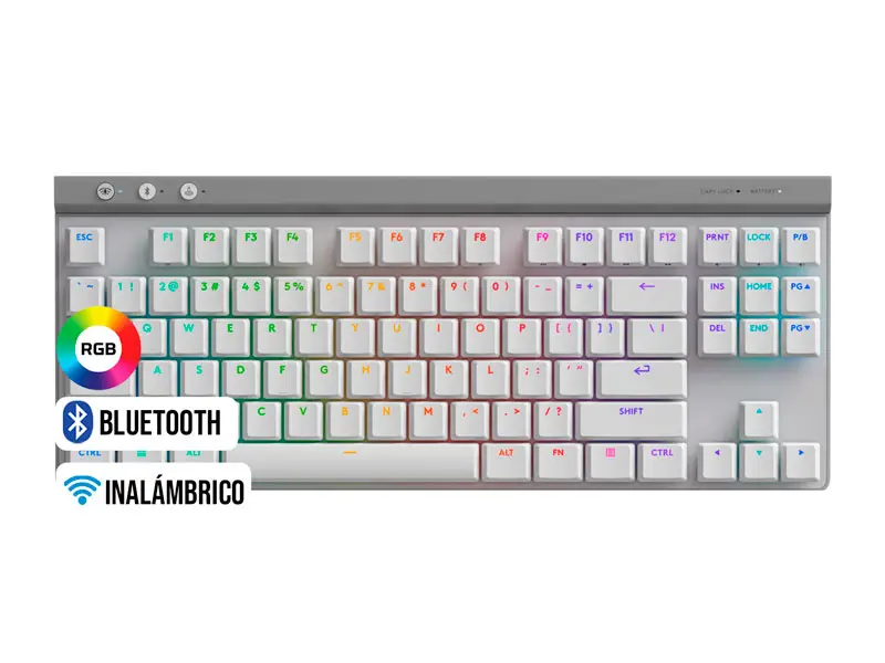 Teclados Gaming Logitech G G515 TKL LightSpeed BT RGB White - Imagen 2