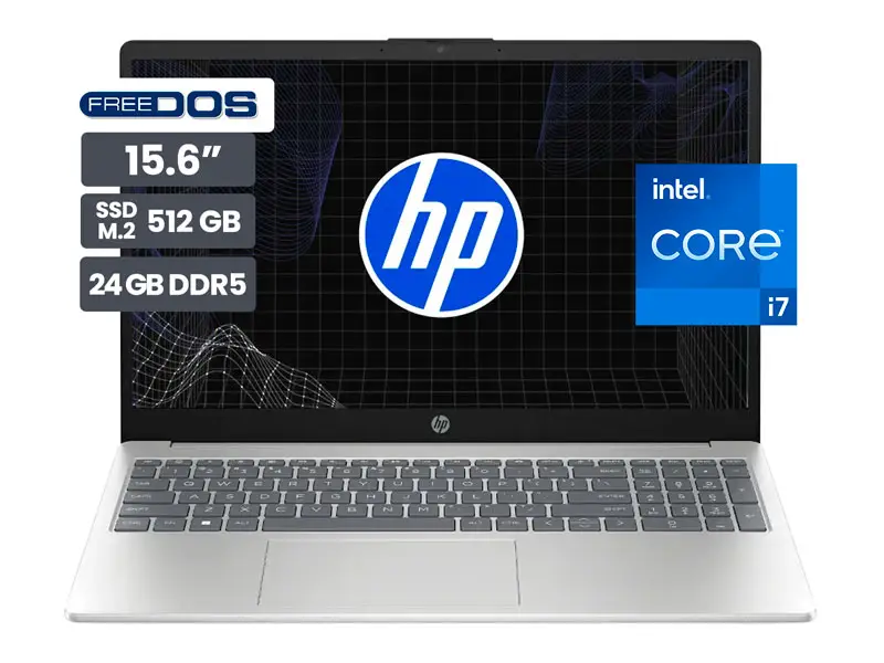 Laptop HP AI 15-FD02378LA 15.6″ FHD Intel Core 7-255U 24GB SSD512GB No incluye Windows