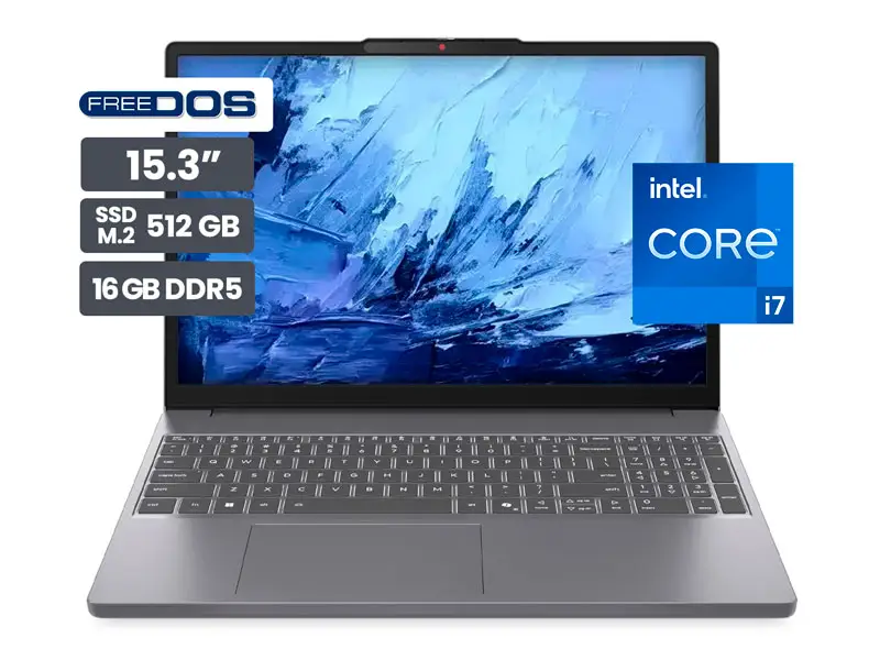 Laptop Lenovo IdeaPad Slim 3 15IRH10 15.3″ Intel Core i7-13620H DDR516GB SS512GB Gris No Incluye Windows