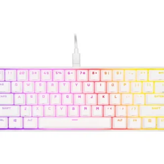 Teclado Gaming CORSAIR K65 RGB Mini 60% CHERRY MX SPEED Blanco