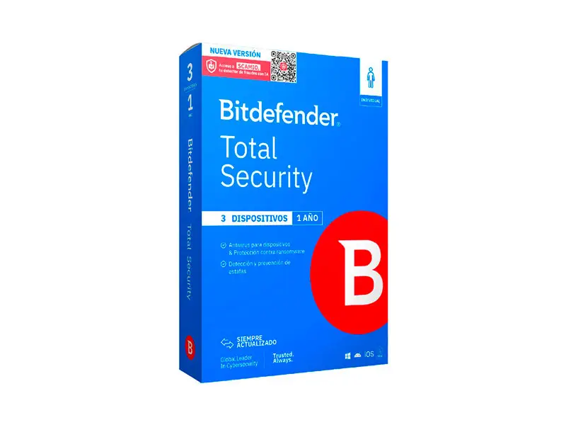 Antivirus Bitdefender Total Security 3PCs x 12 Meses