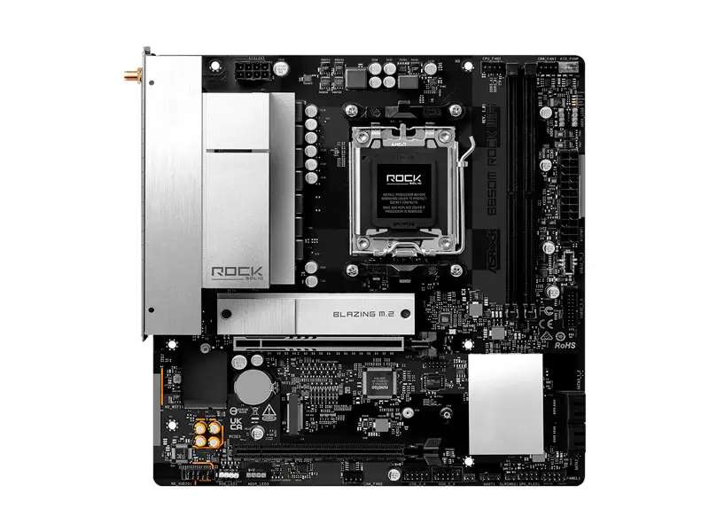 Placa ASRock B850M ROCK Wi-Fi 6E AMD Micro ATX DDR5 Bluetooth 5.2 HDMI DP - Imagen 2