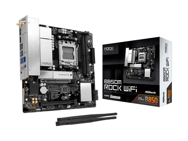 Placa ASRock B850M ROCK Wi-Fi 6E AMD Micro ATX DDR5 Bluetooth 5.2 HDMI DP