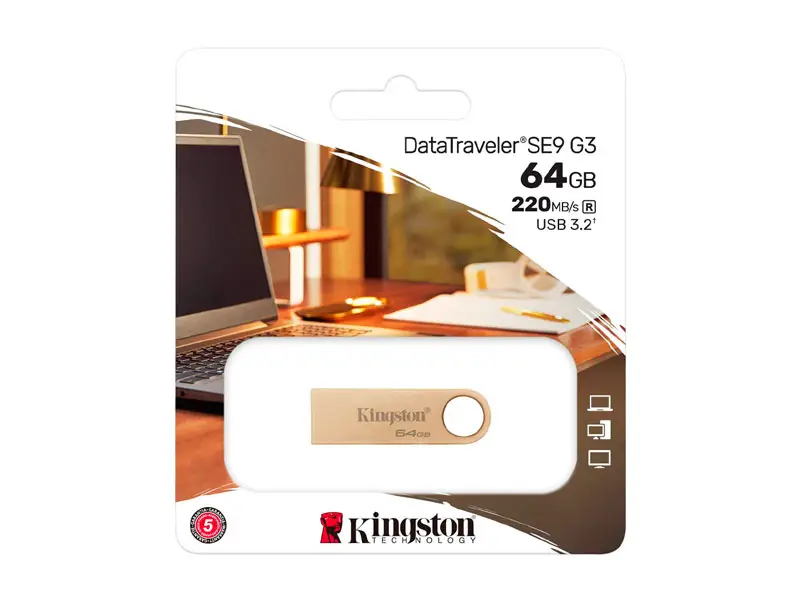 Memoria USB 3.2 512GB Kingston DataTraveler SE9 G3 (DTSE9G3/512GB) Dorado