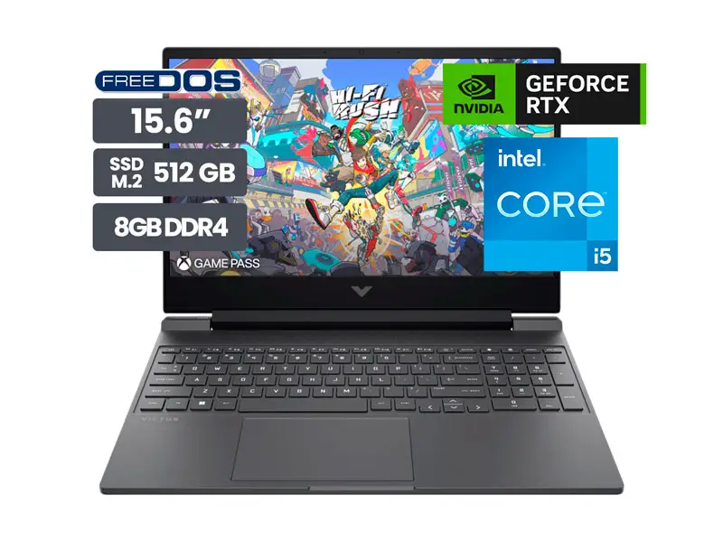Laptop Gamer HP Victus 15-FA2035LA 15.6″ Intel Core i5-13420H 8GB SSD512GB RTX3050 6GB No incluye windows