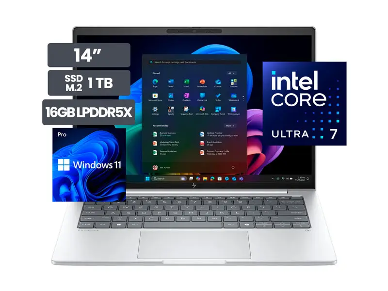 Laptop HP Elitebook 8 G1i 14″ Touch Intel Core Ultra 7-256V 16GB LPDDR5X SSD1TB Wind11 Pro
