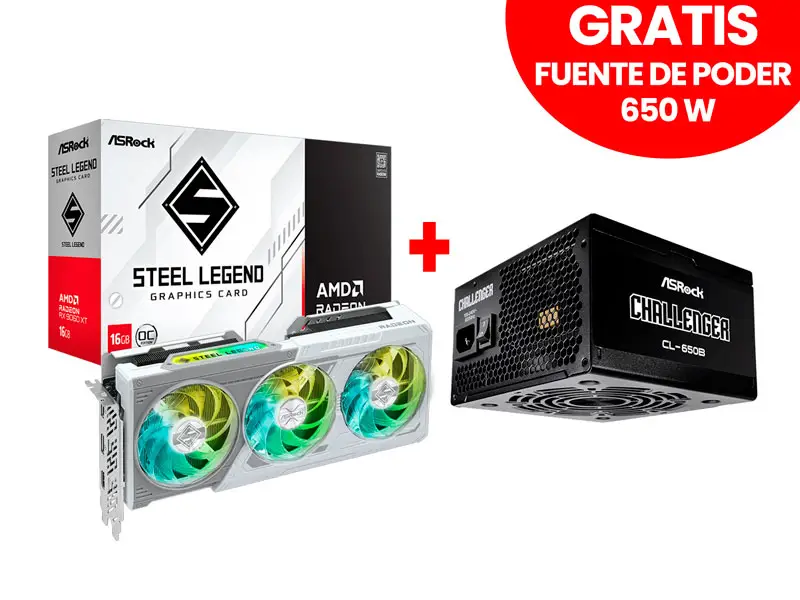 Tarjeta Grafica ASRock RADEON RX 9060 XT 16GB Steel Legend OC GDDR6 PCI-E 5.0