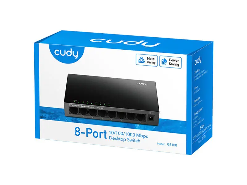 Switch CUDY GS108 8 puertos Gigabit 10/100/1000 mbps - Imagen 3