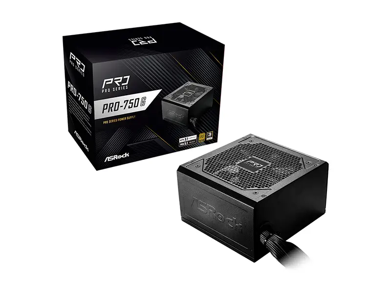 Fuente ASRock PRO-750G 750W Power supply 80 Plus Gold Black