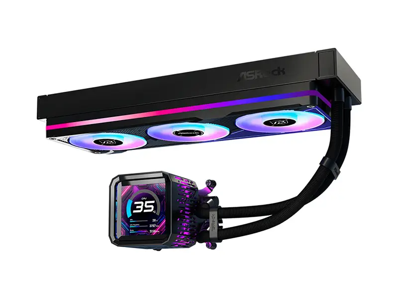 Cooler CPU ASRock PHANTOM GAMING 360 LCD Refrigeracion 360mm Liquida Black - Imagen 3